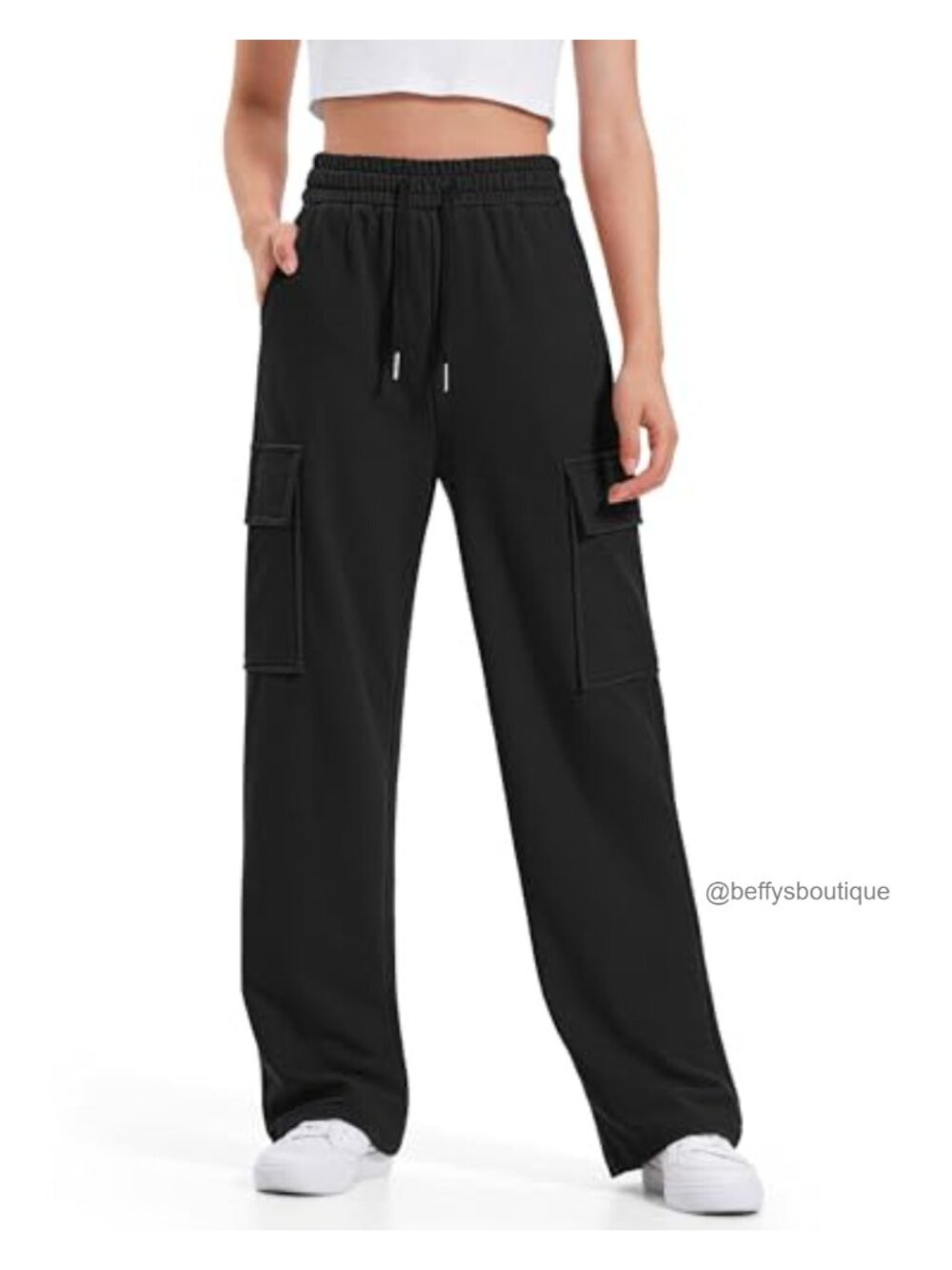 Girls Sweatpants Cargo Wide Leg Drawstring Adjustable Waist Pants Big Kid